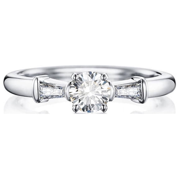 Solitaire Wedding Engagement Ring for Women Sterling Silver Cz Ginger Lyne Collection