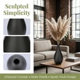 thumbnail image 2 of REGALWOVEN Modern Ribbed Ceramic Vase for Home Decor Small Boho Decorative Vase , Minimalist Matte Flower Vase for Shelf Table Black 3"L x 3"W x 6.5"H, 2 of 6
