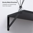 thumbnail image 5 of Black Floating Shelves, 12 Inch Deep Wall Mounted Shelves Set of 2, Modern Floating Wood Shelves for Wall Decor Large Storage Shelves for Bathroom Bedroom Kitchen Living Room, 5 of 7