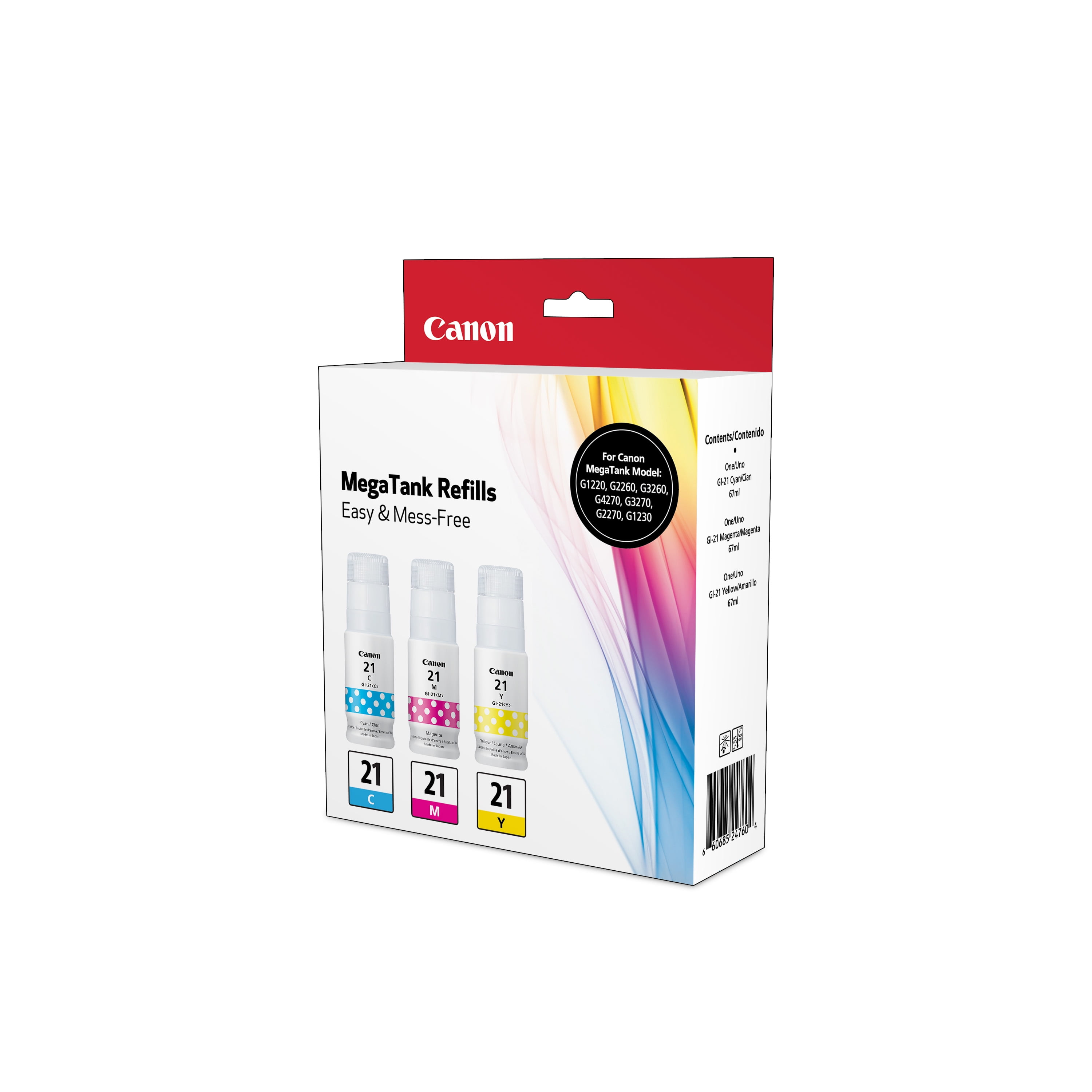 Canon GI-21 CMY Ink Bottle Combo Pack - Cyan/Magenta/Yellow
