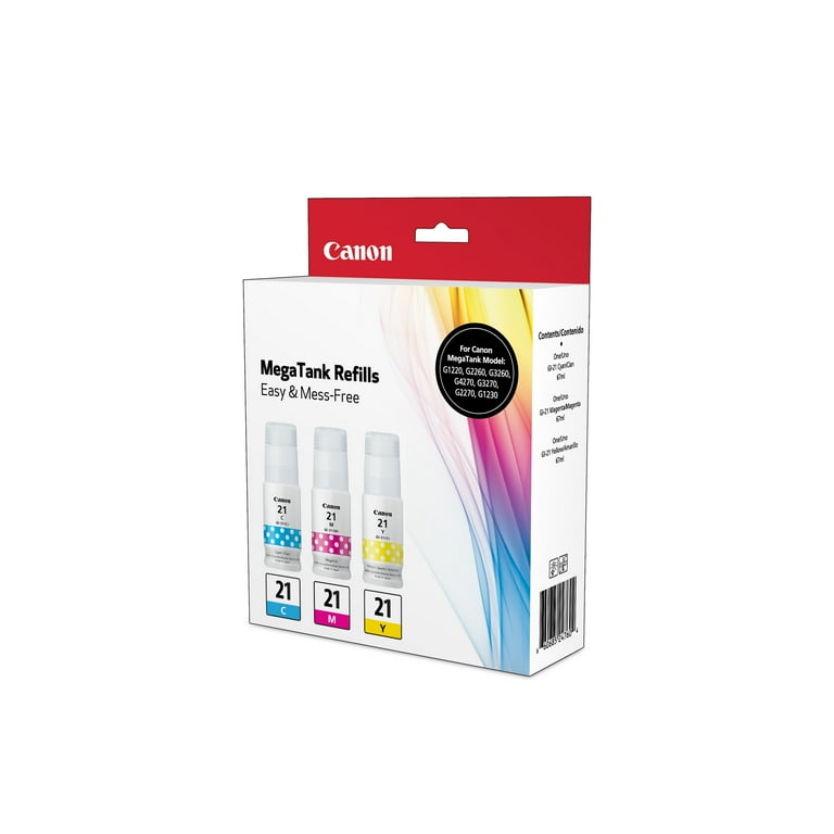Canon GI-21 CMY Ink Bottle Combo Pack - Cyan/Magenta/Yellow