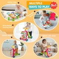 thumbnail image 3 of AuntyFey 5-in-1 Baby Walker, Adjustable Height Push Walker with Wheels, Sit to Stand Infant Learning Toy for Boys Girls, Red, 3 of 9