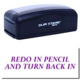 thumbnail image 1 of Large Pre-Inked Redo In Pen And Turn Back In Stamp, Slim 1854, Ultra Slim Design, Impression Size 1-13/16" by 2-1/2", Up to 25,000 Impressions - Purple Ink, 1 of 10