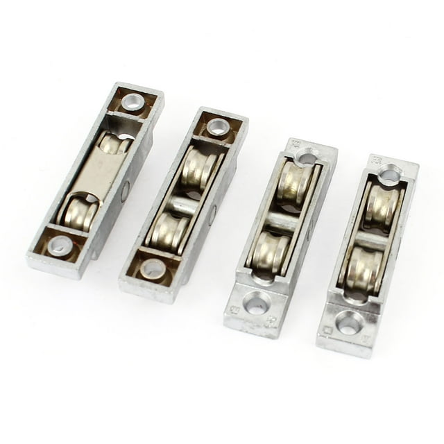 Rueda de polea deslizante de metal para puerta y ventana, eje rotatable, rodillos dobles, 13 mm, 4 piezas