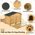 thumbnail image 4 of Pefilos 48" Outdoor Dog House for Medium Dogs, Weatherproof Asphalt Roof Pet Houses, Elevated Floor Paw Print Cat House, Beige, 4 of 8