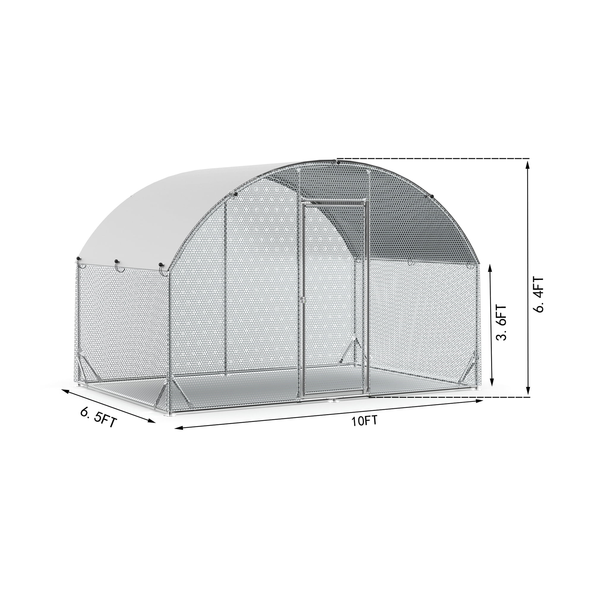 Pefilos 78"L Outdoor Large Chicken Coop with Waterproof and Anti-Ultraviolet Cover, Hen Run House Rabbits Habitat Pen, Silver Pefilos 78"L Outdoor Large Chicken Coop with Waterproof and Anti-Ultraviolet Cover, Hen Run House Rabbits Habitat Pen, Silver