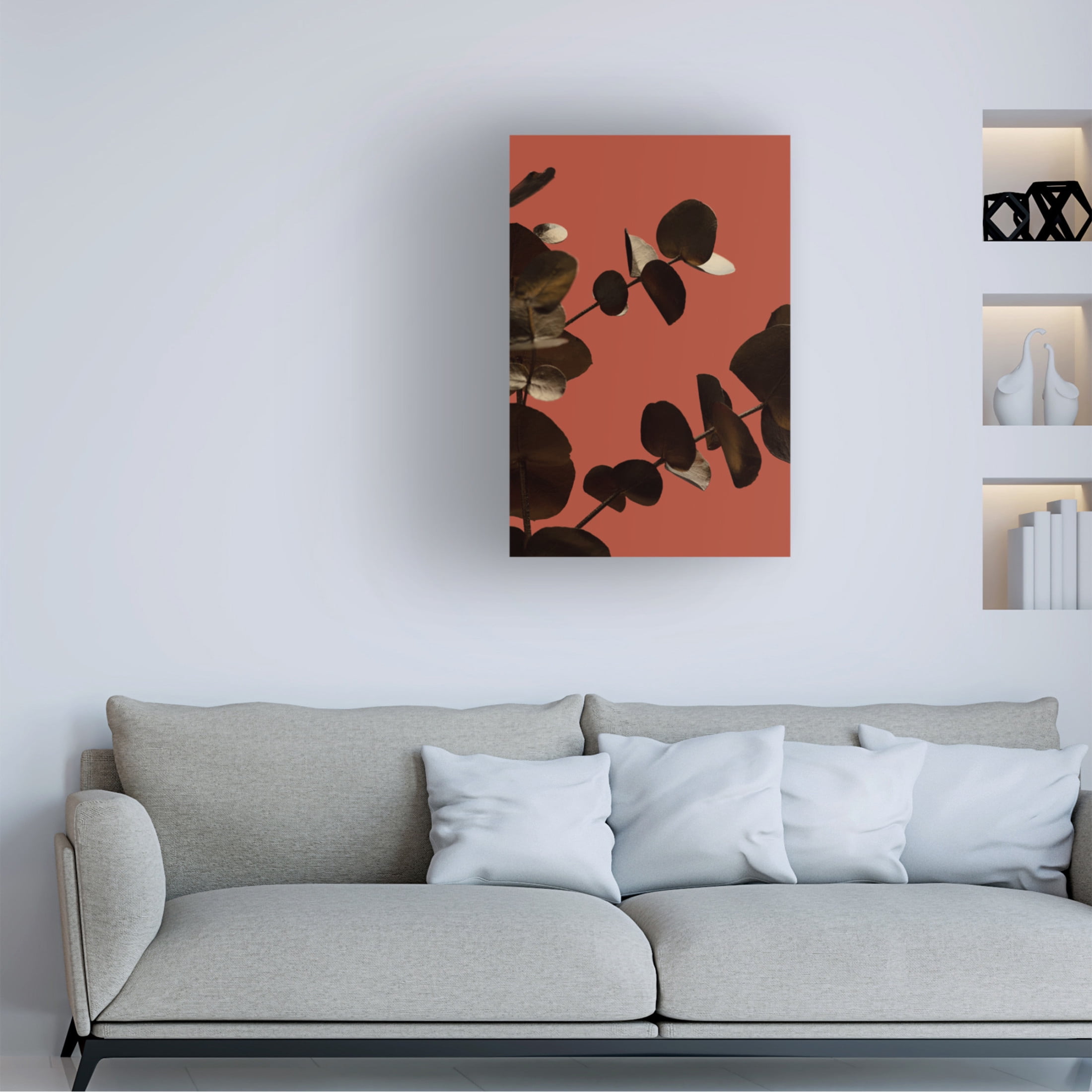 Canvas Wall Art - Pictufy Studio Iii 'Eucalyptus Gold Rust 02' Wall Art for Living Room, Bedroom, or Office D?cor by Trademark Fine Art - 30 x 47 Inches