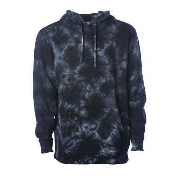 Independent Trading Co. Midweight Tie-Dyed Hooded Sweatshirt PRM4500TD Tie Dye Black S