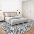 thumbnail image 3 of Area Rugs for Living Room, 5'x7' Washable Moroccan Neutral Geometric Low Pile Non-Slip Rug for Bedroom Kitchen Dining Room Entryway, 3 of 9