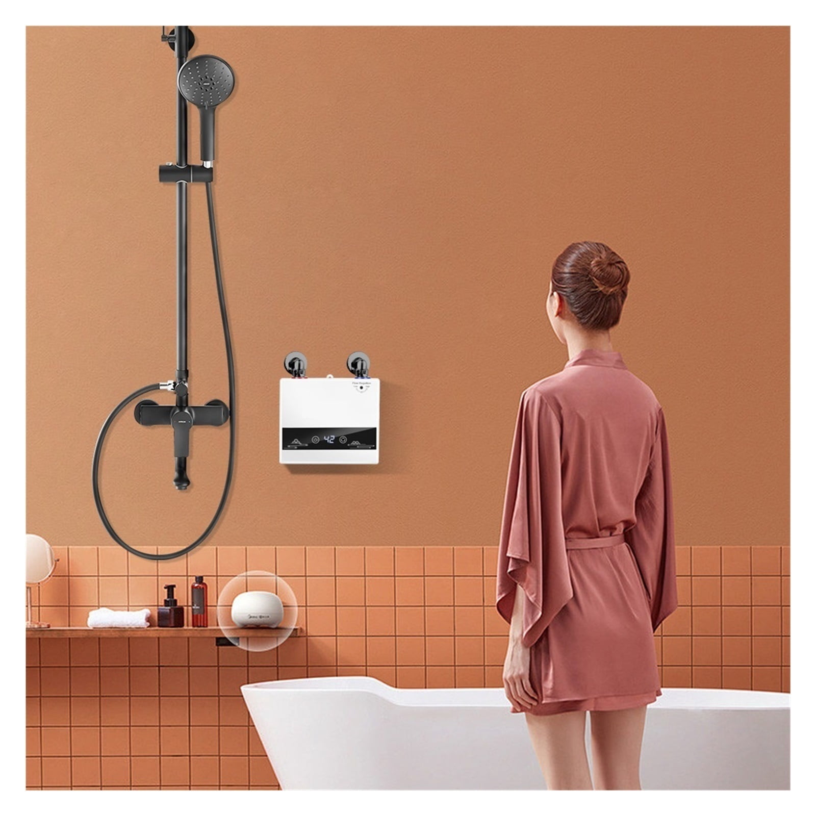 4600W Instant Tankless Water Heater Electric Heaters For Bathroom Hot Water Shower And Home Kitchen Faucet ,Safety Protections