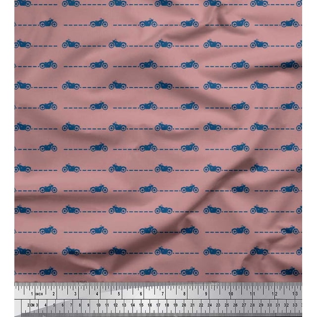 Soimoi Georgette Viscose Fabric Path & Bike Shirting Decor Fabric Printed Yard 42 Inch Wide