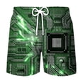 thumbnail image 5 of 3D Printing Electronic Chip Short Pants Men Summer Beach Shorts Cool Street Circuit Board Graphic Swimsuit Gym Surf Swim Trunks, 5 of 5