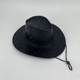 thumbnail image 2 of QASIEATN Everyday Wear Accessories for Men Classic Western Hat With Leather Solid Color Stylish Cowboy Hat Retro Sun Hat, 2 of 6