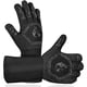 thumbnail image 1 of Guantes Resistente al calor Guante Silicona Revestimiento de silicona Mits de horno de ahorro de espacio Horneado reutilizable para asar a asar negro 1 par de 14 pulgadas Inevent HA010624-02, 1 of 7