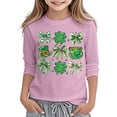 thumbnail image 3 of WOYY Girls St. Patrick's Day Long Sleeve T-Shirt Clover Graphic T Shirt, Sizes 3-13, 3 of 3