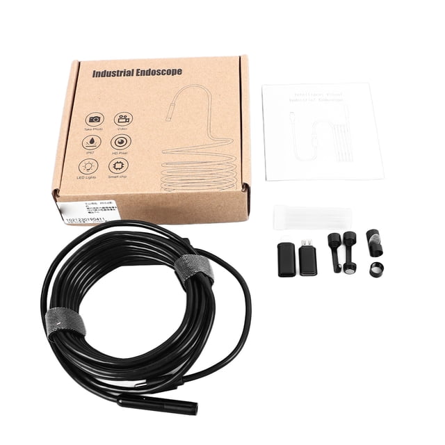 Cámara Endoscópica, Luz Con Boroscopio De Serpiente De Inspección De Alcantarillado Impermeable De 5MP HD IP67 De 5 Metros
