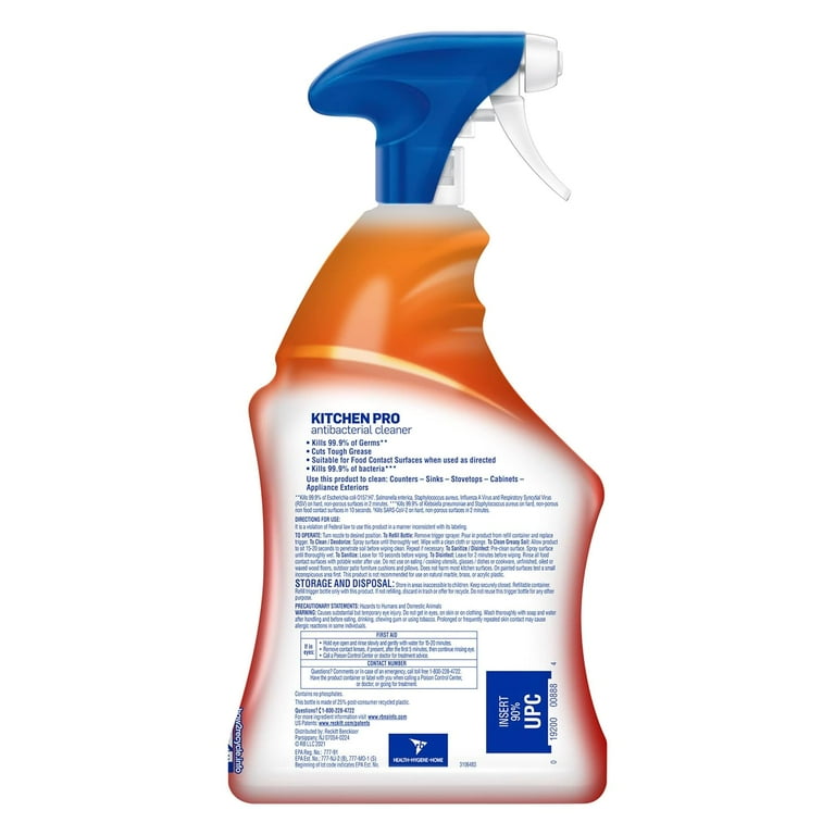 Lysol Pro Kitchen Spray Cleaner and Degreaser Antibacterial All