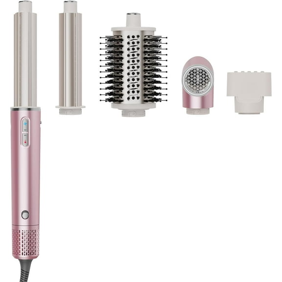 5-in-1 Hot Air Styler with High-Speed Negative Ionic Hair Dryer - Professional Hair Dryer Brush with Auto-Wrap Curler for Drying, Curling & Volumizing