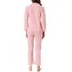 thumbnail image 3 of Conjunto de lounge para mujeres INSPIRE CHIC de algodón, con botones, estampado de patrón lindo, manga larga, cuello con muesca, conjunto de pantalones con bolsillos, pijama XL Cherry, 3 of 6