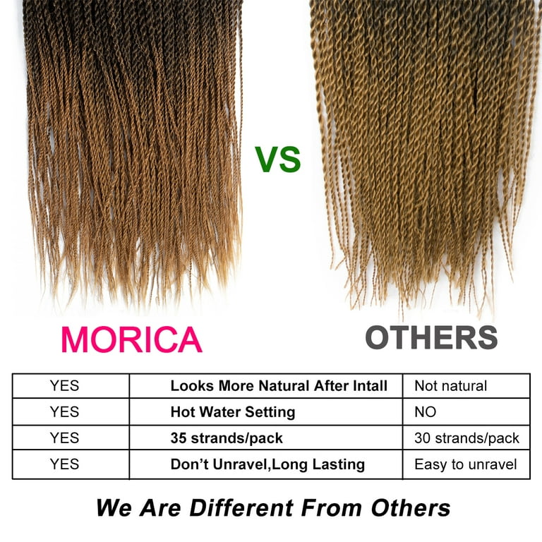 MORICA Senegalese Twist Crochet Hair 8 Packs 26 Inch Crochet Hair For Black  Women, Small Twist Crochet Braids Hair Hot Water Setting, Crochet Braiding  Hair with Natural Ends(26 Inch, 1B/BUG) 