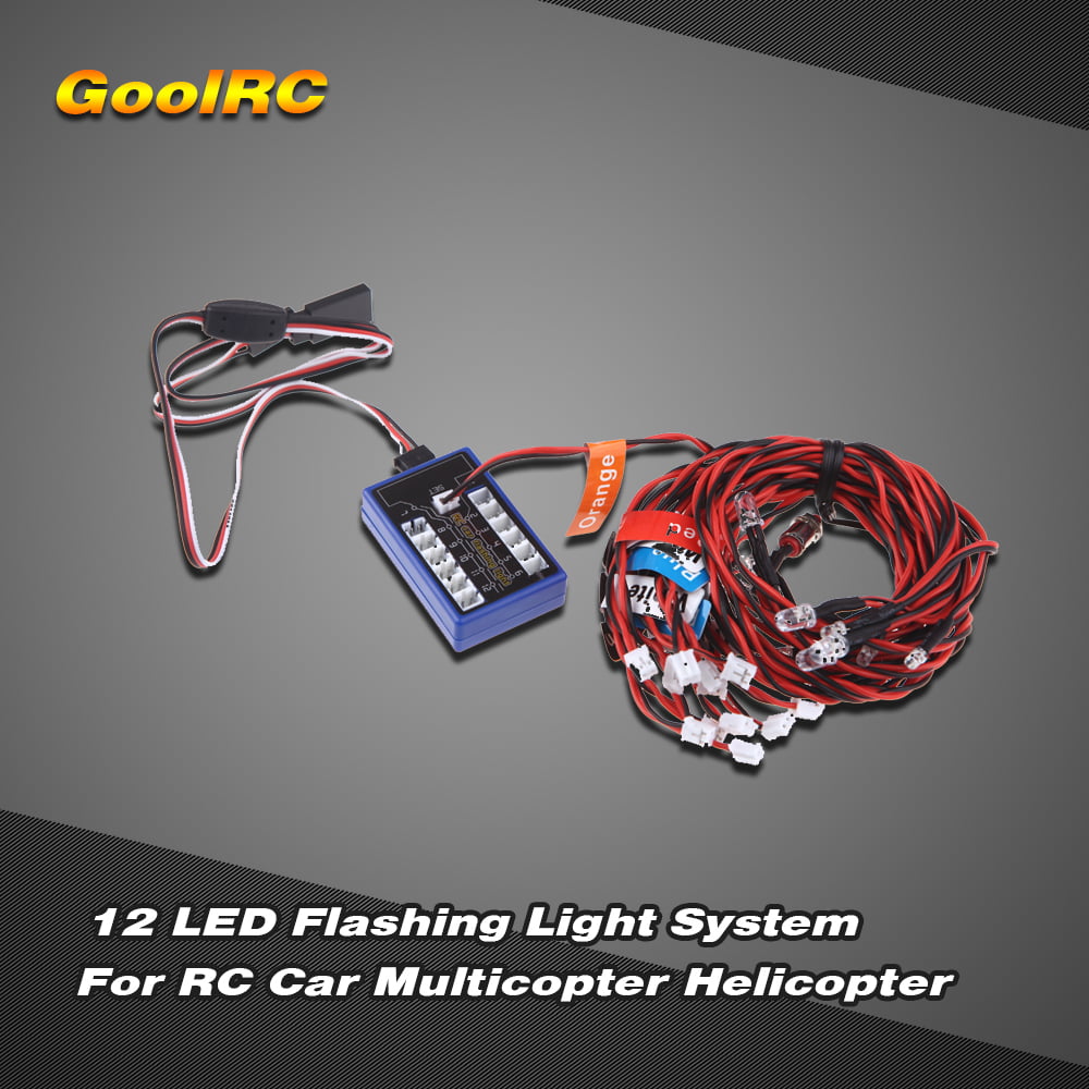 12 LED Light Flashing Light System for RC Cars PPM/FM/FS 2.4G Trucks 1/10th HOT 