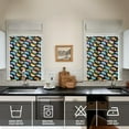 thumbnail image 3 of Geometric Cat Pattern Kitchen Window Curtains - Modern Abstract Cat Art 3 PC Set, 3 of 5