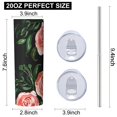 thumbnail image 3 of Rose 20 Oz Stainless Steel Skinny Tumbler – Vacuum Insulated Slim Travel Cup with Lid & Stainless Steel Straw, 360° Full Wrap Printed Tumbler for Home, Office & Outdoor Use, Spring, Floral, 3 of 6