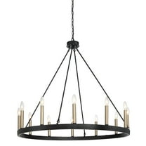 12-Light Wagon Wheel Chandelier - 39in Diameter