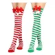 thumbnail image 1 of B 2 Pares De Calcetines Navideños, Medias Largas A Rayas, 1 of 8