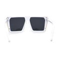 thumbnail image 2 of Womens Geometric Flat Top Racer Fashion Sunglasses White Black, 2 of 4