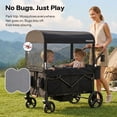 thumbnail image 4 of HARPPA Foldable Wagon Stroller for 4 Kids with 5-Point Harness,Canopy, Black, 4 of 12