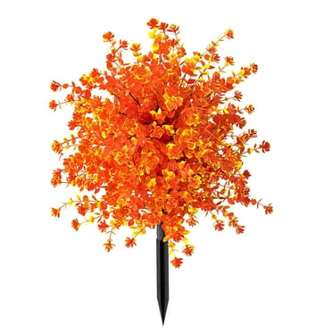 Qocolcyl Fall Decor Artificial Topiary Trees with Ground Spike Tall UV Resistant Faux Shrubs Fake Plant Artificial Bushes for Indoor Outdoor Front Porch Garden