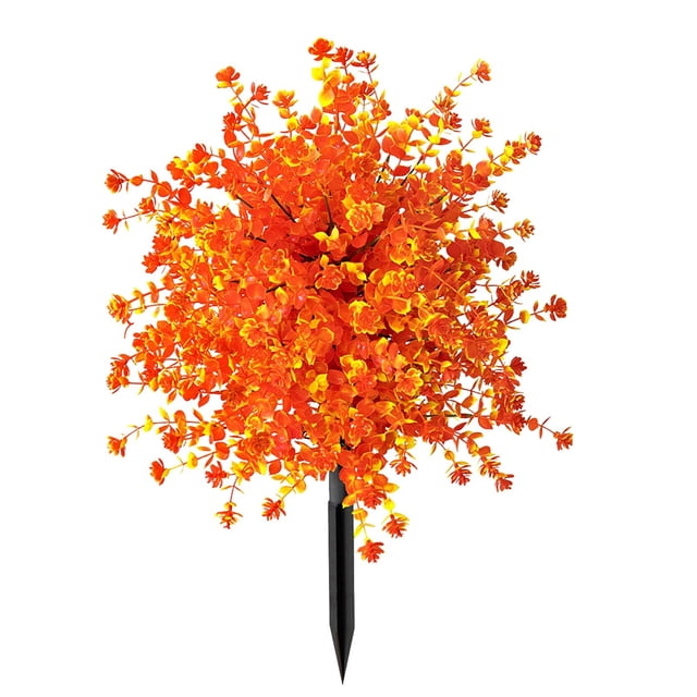 Cheapark Coucher de Soleil Feuilles Rouges Simulation Feuillage Tige Décoration d'Automne pour Vase de Sol Arrangement Entrée Cour Décoration d'Automne