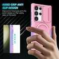thumbnail image 2 of Decase Compatible with MagSafe Case for Samsung Galaxy S23 Plus, Magnetic Invisible Ring Stand,Slim Shockproof Dual-Layer Anti-Scratch Slide Camera Lens Protector PC Back Cover Case, pink, 2 of 8