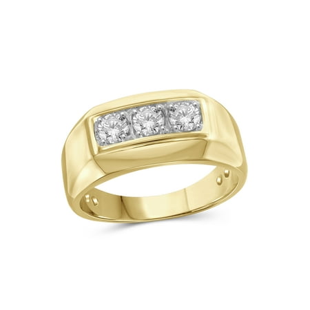 1/2 Carat T.W. White Diamond 10k Yellow Gold Men's Ring