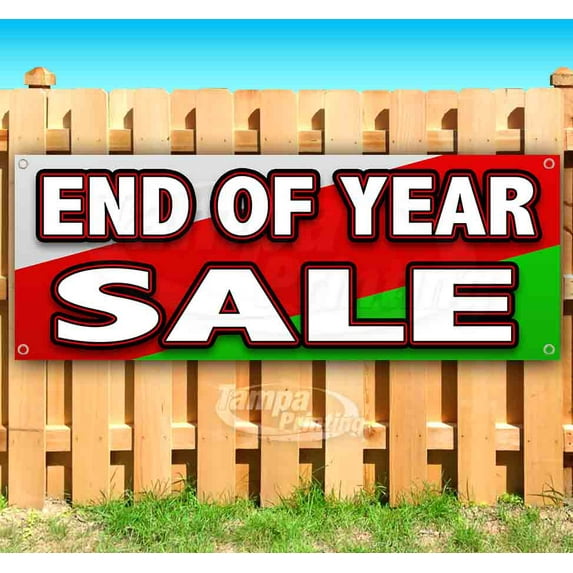 End Of Year Sale 13 oz Vinyl Banner With Metal Grommets
