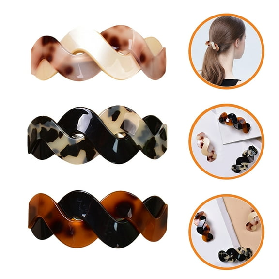 WRITWAA Hair Snap Clips Set, 3 Pieces Red and Brown Hair Accessories for Women and Girls, and Stylish