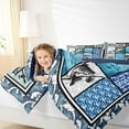 thumbnail image 5 of Manfei Hunting and Fishing Bedding Comforter Set for Kids, Rustic Pink Fish Twin Comforter Sets, Blue Patchwork Plaid Reversible Bedding Set, Luxury Bedroom Decor, 2 Pieces, 5 of 9