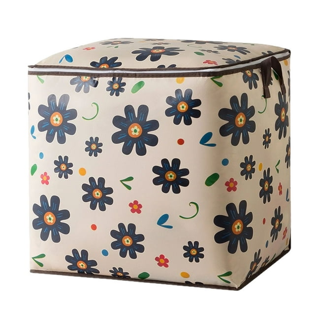 bbymog Sac de Rangement pour Vêtements Grande Capacité avec Poignée Renforcée Tissu Épais pour Couettes Couvertures Literie Pliable avec Fermeture Éclair Robuste Coloré Taille Unique