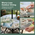 thumbnail image 5 of Round Outdoor Tablecloth with Umbrella Hole and Zipper, Coastal Floral Tablecloth with Elastic Waterproof, Summer Beach Starfish Seashells Ocean Patio Table Covers for 45" - 54" Picnic Pool Tables, 5 of 9