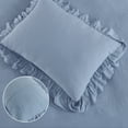 thumbnail image 2 of HOMERRY 3Pcs Queen Size Blue Ruffle Duvet Cover Soft Washed Microfiber Vintage French Country Duvet Cover Set, 2 of 9