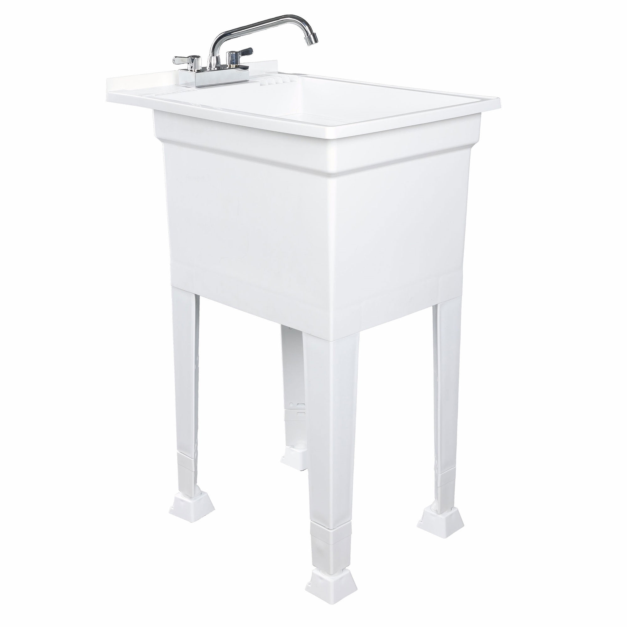 UTILITYSINKS 18 x 24” Freestanding Utility Sink with Swing Faucet & Quick Connect Drain