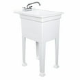 thumbnail image 3 of Open Box UTILITYSINKS Plastic 18” Utility Tub Sink with Swing Faucet, White, 3 of 10