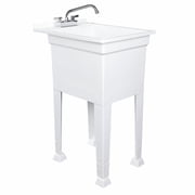 UTILITYSINKS Freestanding Utility Sink - Swing Faucet and Quick Connect Drain - 18 in