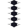 thumbnail image 2 of Weddingstar 5-Pack Adult Reusable, Washable 3 Ply Cloth Face Masks With Filter Pockets - Navy Blue, 2 of 6