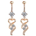 thumbnail image 1 of Nuevo Ombligo Stud de acero inoxidable Unisex con incrustaciones de diamante colgante ombligo, 1 of 5