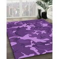 thumbnail image 3 of Ahgly Company Machine Washable Indoor Square Transitional Purple Area Rugs, 4' Square, 3 of 7