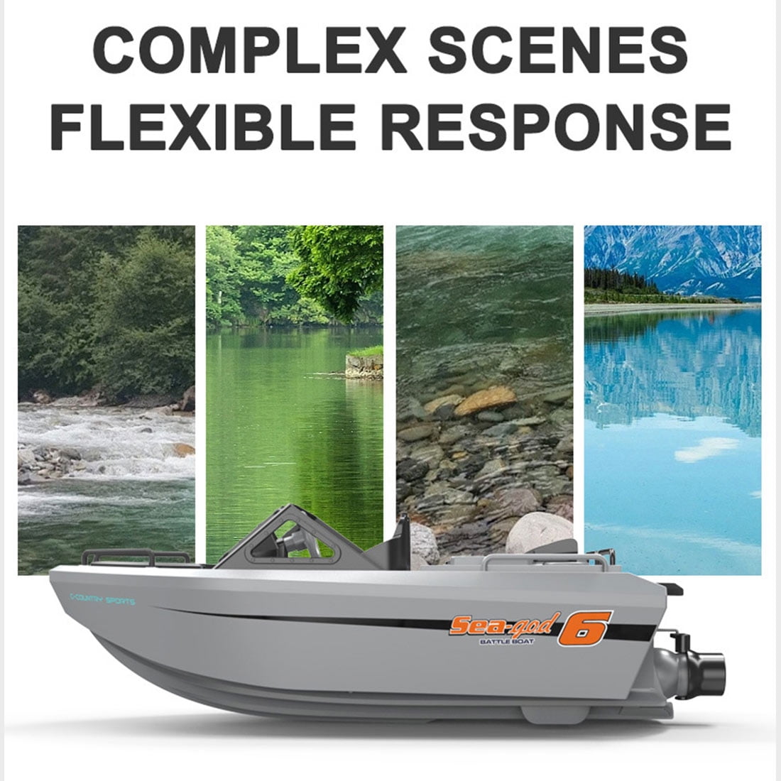 1/12 Scale 2.4G RC Boat Model, High-Speed Water Kart with Water Cooling & Capsize Reset, RC Racing Boat for Pools or Lakes, Remote Control Boats for Adults, White