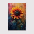 thumbnail image 2 of Sunflower Flower Canvas Wall Art 8x12 inches - Muted Neutral Rustic Floral Sunflower Flower Watercolor Artwork for Bedroom, 2 of 5