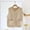 Beige, variant on Women Sleeveless Warm Winter Coat Plush Button Down Sleepwear Fuzzy Fleece Fluffy Pajama Tops Jacket with Pockets